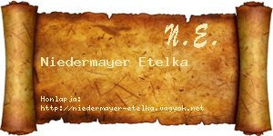 Niedermayer Etelka névjegykártya
